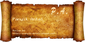 Panyik Antal névjegykártya
